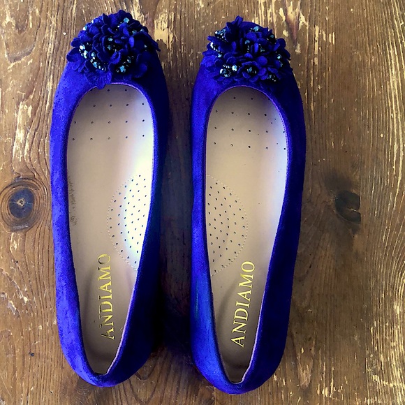 Andiamo Shoes - Purple suede flats